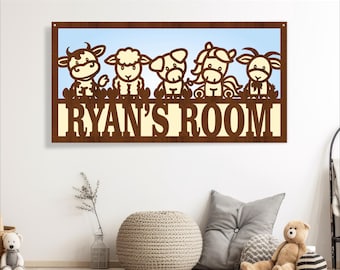 Farm Animal Name Sign SVG: Layered Laser Cut File (Digital Download)