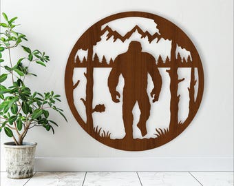 Bigfoot Wall Art Cut File: Laser Cut SVG, CNC Router Design (Digital Download)