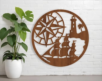 Nautical Wall Art: Ocean Theme, Laser Cut SVG (Digital Download)
