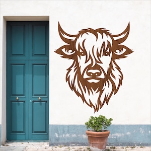 Highland cow wall sign. farm wall decor laser cut design (digital download)