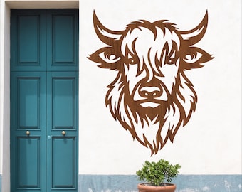 Wandbord Schotse Hooglanders. boerderij wanddecoratie lasergesneden ontwerp (digitale download)