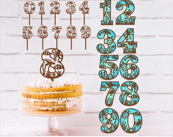 Ocean numbers set for wall and cake toppers. SVG file vector file ai, cdr, dxf and pdf instant. underwater party decor