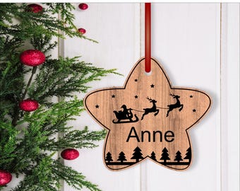 Christmas star Ornament SVG laser cut, instant download Pdf, Dxf, Ai and Cdr template.