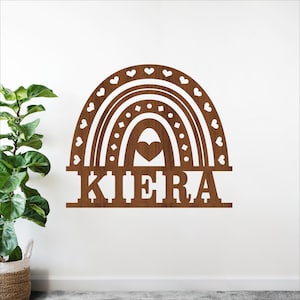 Boho Rainbow Name Sign - Rainbow Personalized Laser Cut Wall Art (Digital Download)