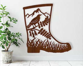 Gumboot Wall Art SVG: New Zealand Kiwiana Laser Cut File (Digital Download)