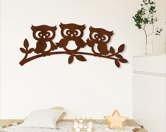 Owl Family Wall Art SVG – Laser Cut File Owls home decor (Digital Download)