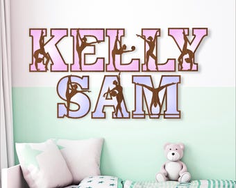 Gymnast Alphabet SVG: Layered Letters, Laser Cut Files (Digital Download)