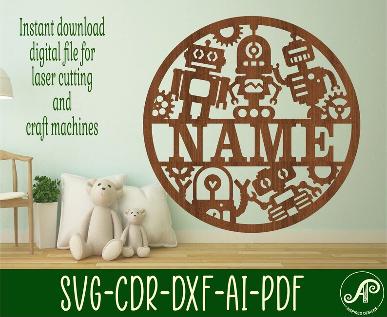 Printable Robot Sign Robot Name Sign: Laser Cut Robotics Wall Hanger (digital Download) - Etsy