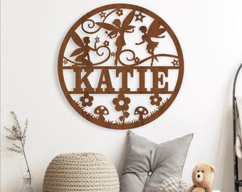 Fairy Name Sign SVG: laser cut personalized sign (digital download)