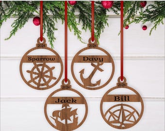 Nautical Christmas Ornaments: Laser Cut SVG Template (Digital Download)
