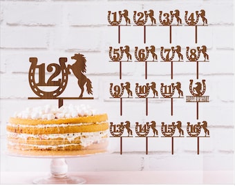 Horse Shoe Number Cake Topper: Birthday SVG Template (Digital Download)