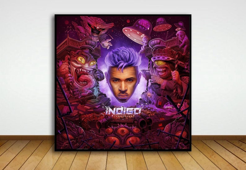 Chris Brown indigo Art Music album cover Music Poster Wall Art Canvas painting for Living Room Home Decor Unframed
