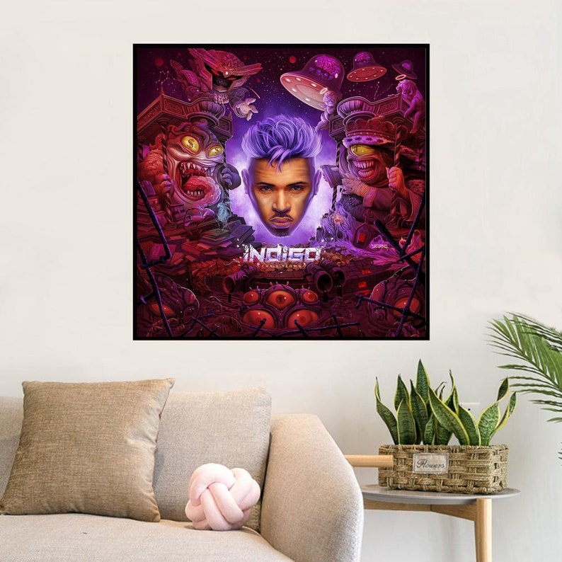 Chris Brown indigo Art Music album cover Music Poster Wall Art Canvas painting for Living Room Home Decor Unframed