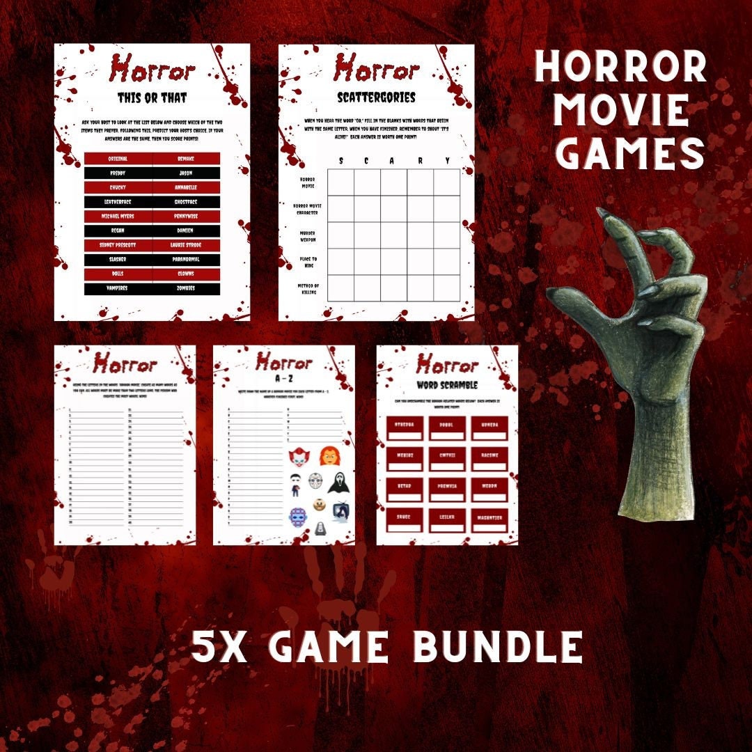 Horror Movie Quiz Game. Halloween. Character Memory Party Game. Digital  Download Friday the 13th. Scream. Pennywise. Nightmare on Elm Street