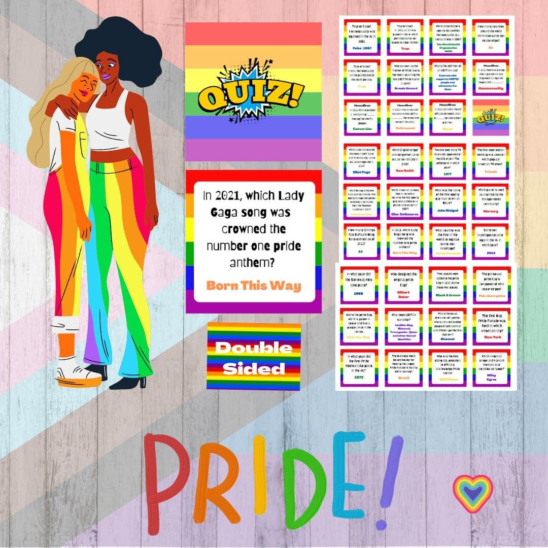 35X Pride Month LGBTQ Game Quiz Cards. Digital Download PDF. -  Norway