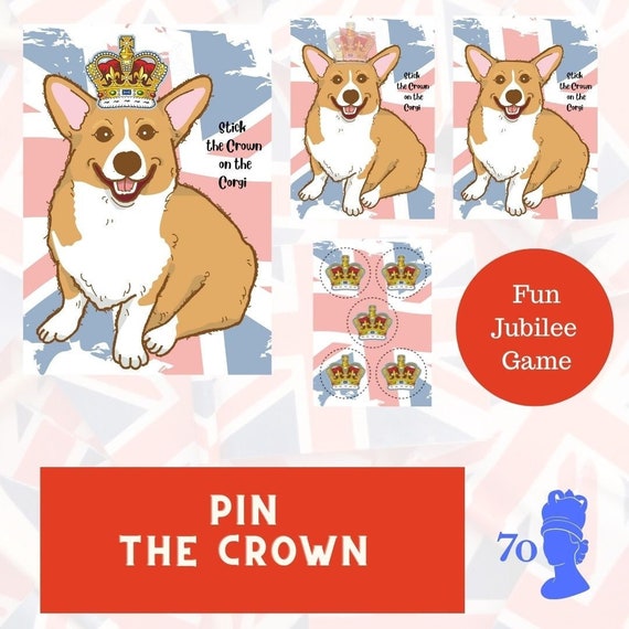 Pin / Stick the Crown on the Corgi Royal Family Fun Game/ 