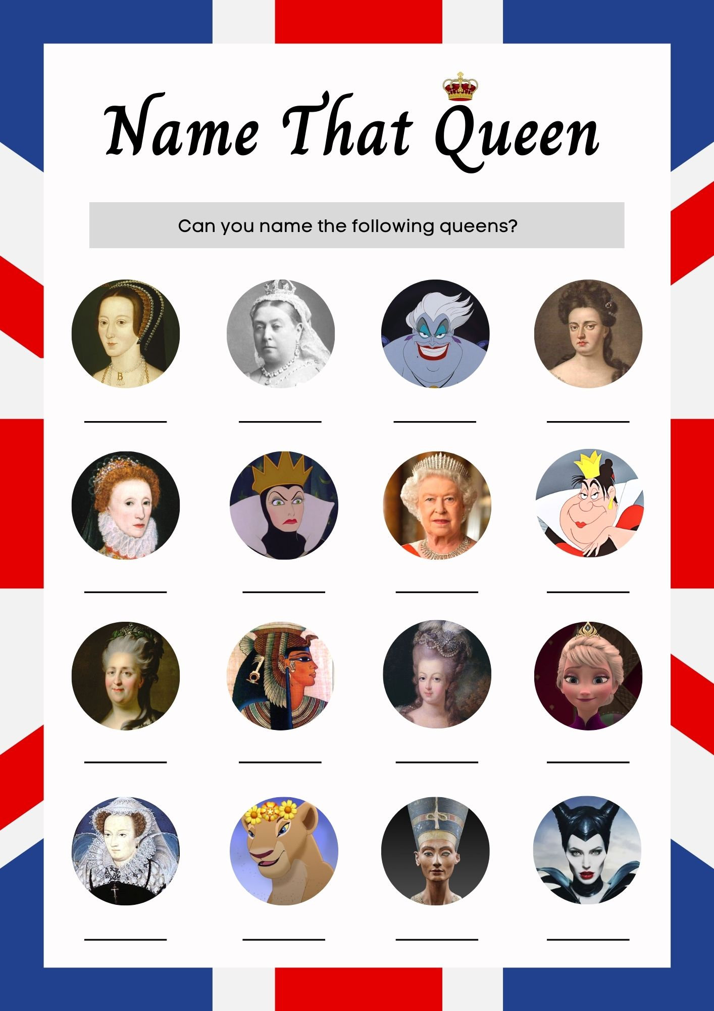 Name That Queen Quiz. Queen's Platinum Jubilee Etsy UK