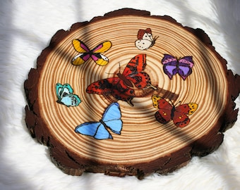 Wood burned Butterflies