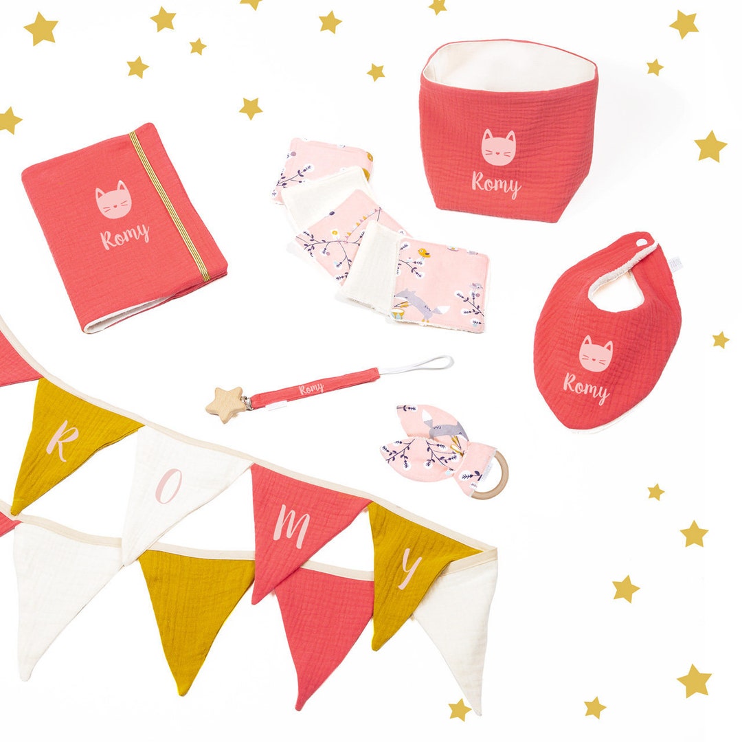 Personalized Cat Birth Box in Double Cotton Gauze Titabulle Etsy