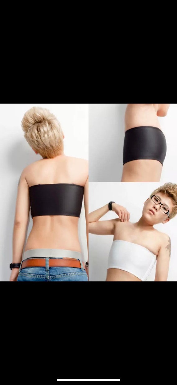 Strapless Chest Binder. Tomboy, Compression Top, FTM, Black and White -   New Zealand