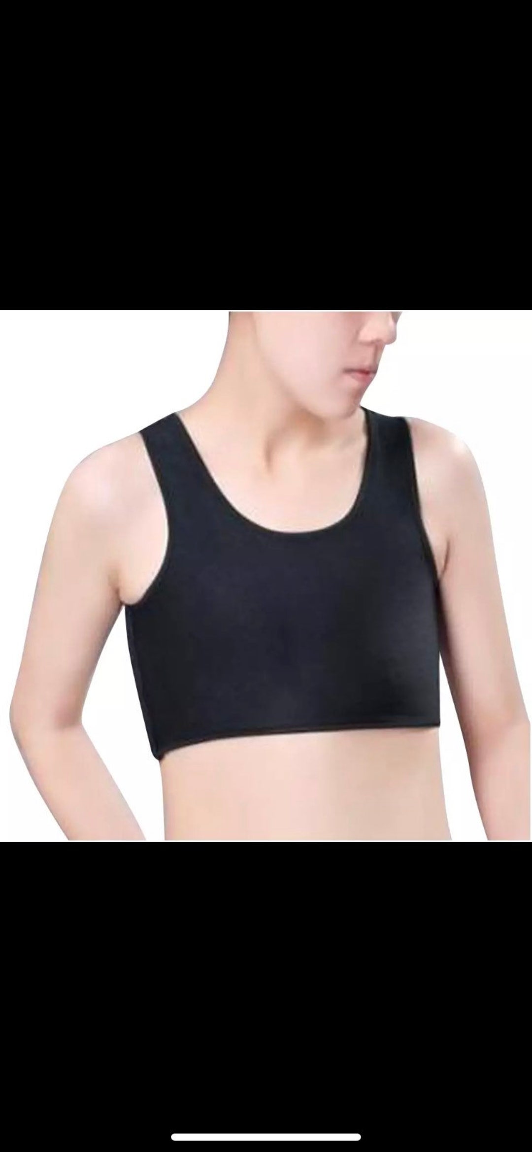 Strapless Chest Binder. Tomboy, Compression Top, FTM, Black and