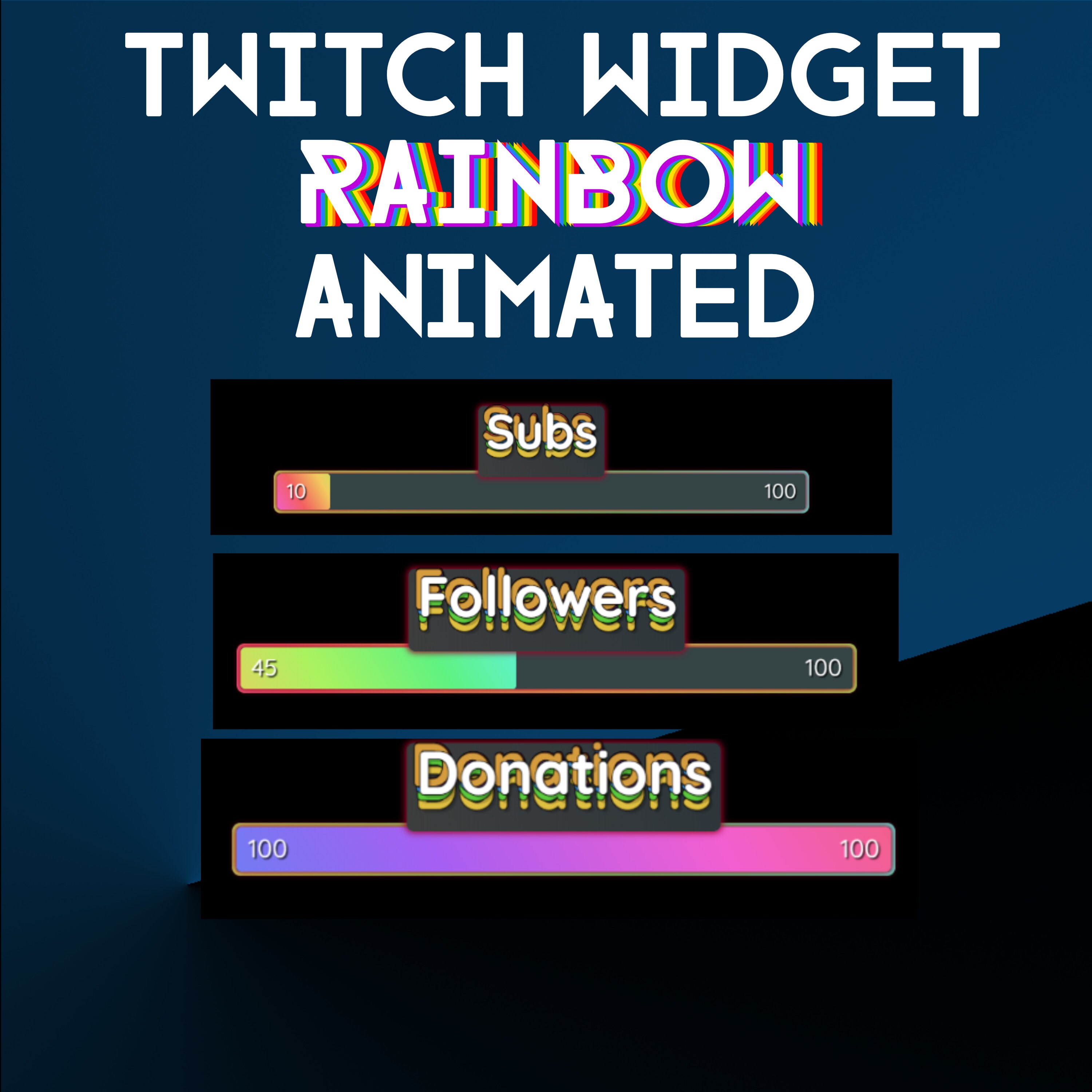 Animated Twitch Widget Rainbow Effect for Etsy Australia