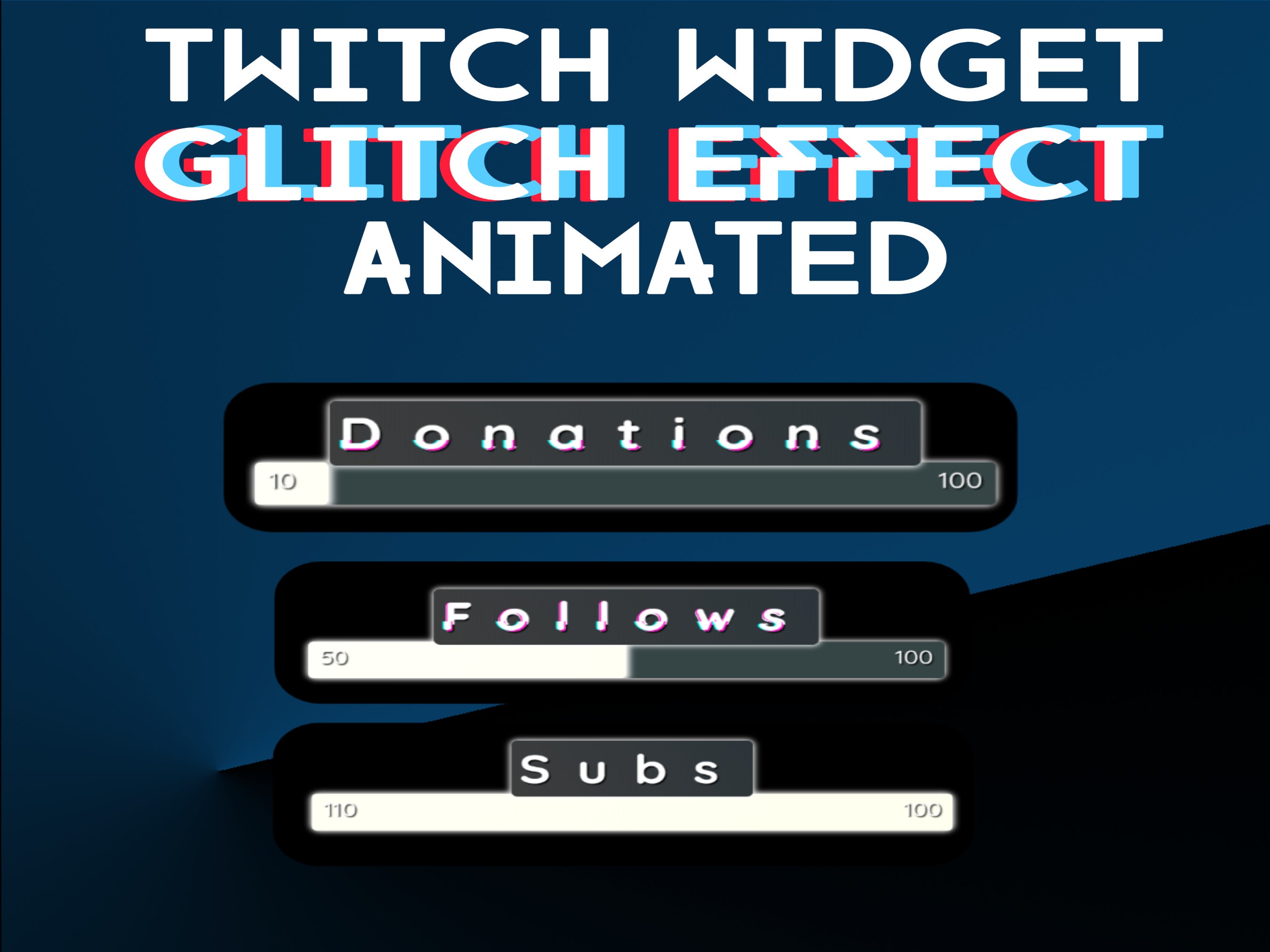 Animated Twitch Widget Glitch Effect for