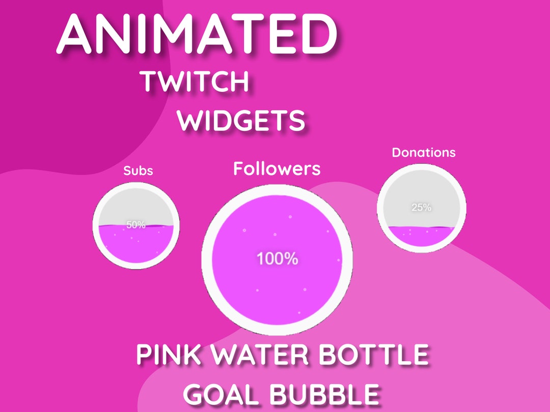 Animated Twitch Goal Widget Pink Bubble Widget, Cute Aesthetic, Sub