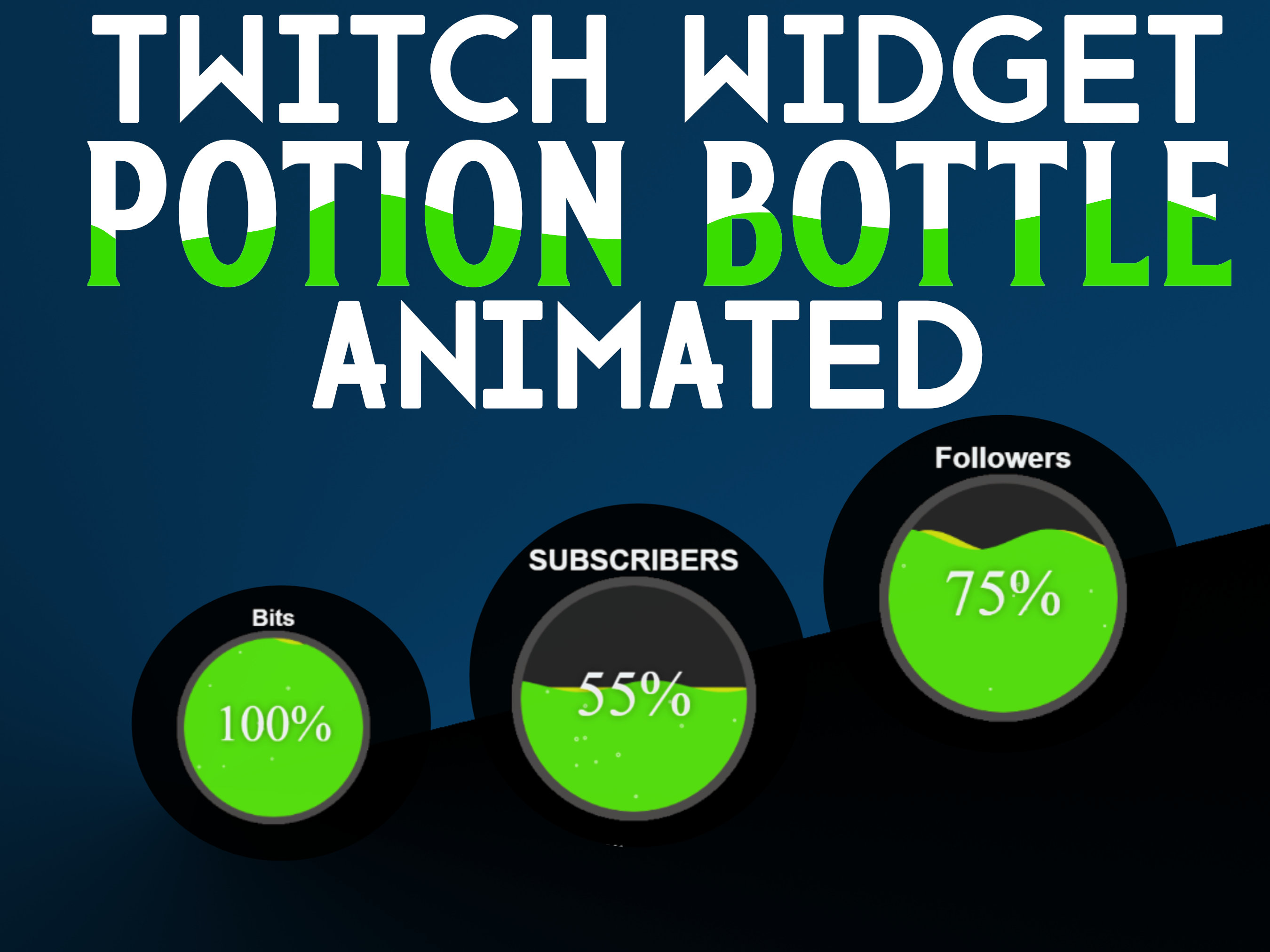 Animated Twitch Widget Circular Green Widget Potion Bottle Etsy Canada