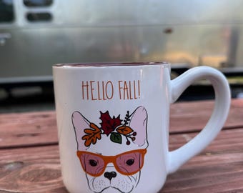 Hello Fall Frenchie Mug