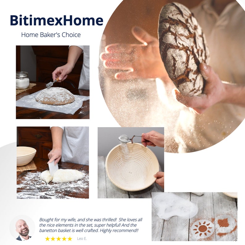 Bread Proofing Basket Set Round 9 Inch Brotform Bread Bowl Etsy