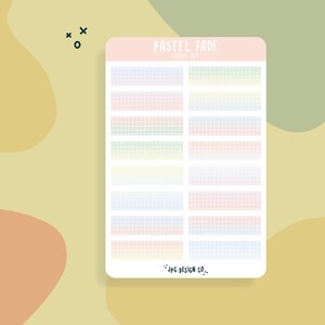 pastel desvanece-se folha de adesivos washi | autocolantes estéticos | adesivos foscos com corte de beijo para bujo, planejadores, cartas de amigos por correspondência, álbum de recortes