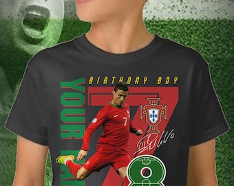 Custom Birthday Cristiano Ronaldo Soccer T-Shirt Youth Fan Tee