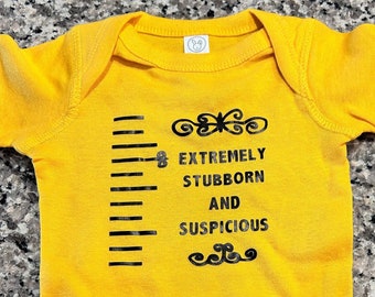 CLEARANCE Newborn Extremely Stubborn and Suspicious Disney Mary Poppins Inspired Baby Bodysuit Short Sleeve