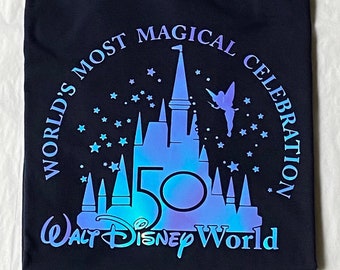 Disney World's 50th Most Magical Celebration Iridescent Holographic Shirt Toddler Size