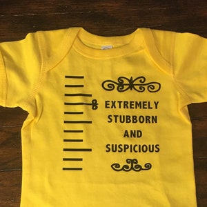 Extremely Stubborn and Suspicious Disney Mary Poppins Inspired Baby Bodysuit Short or Long Sleeve