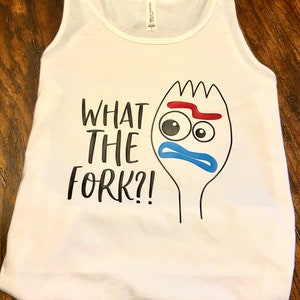 What the Fork Funny Toy Story 4 Men Unisex Disney Bella Canvas Tank Top Shirt Woody Buzz Lightyear Rex Mr Potato Head Toy Soldiers Andy