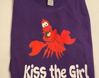 Sebastian of Disney The Little Mermaid Shirt Kiss the Girl All Sizes Toddler, Youth Kid, Adult