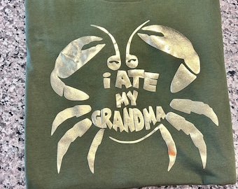 Disney Moana Me comí mi abuela Tamatoa camisa de cangrejo, Bella Canvas tamaño juvenil niño niña camisa