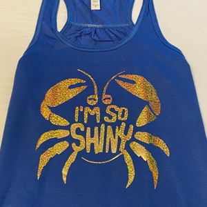 Disney Moana I&#39;m So Shiny Tamatoa Crab Flowy Women&#39;s Tank Top Bella Canvas
