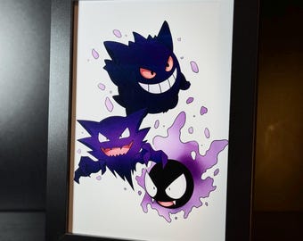 Pokémon Gengar Evolution Line Print