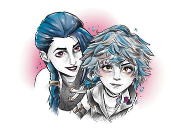 Jinx e Isha - Impressão Arcana