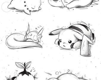 Impressão de Pokémon Sonolento