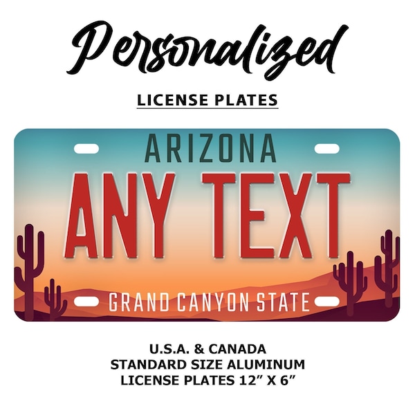 Custom License Plates Arizona Etsy