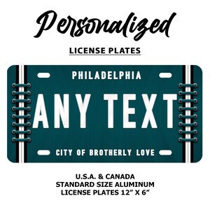 Philadelphia Sport Teams Combined Logo on Black Backgound Novelty License  Plate Decorative Vanity Car Tag