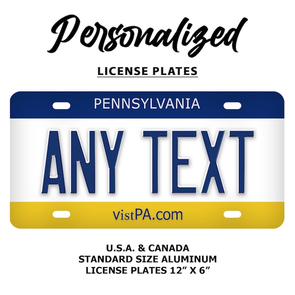Pa Temporary Plate Etsy