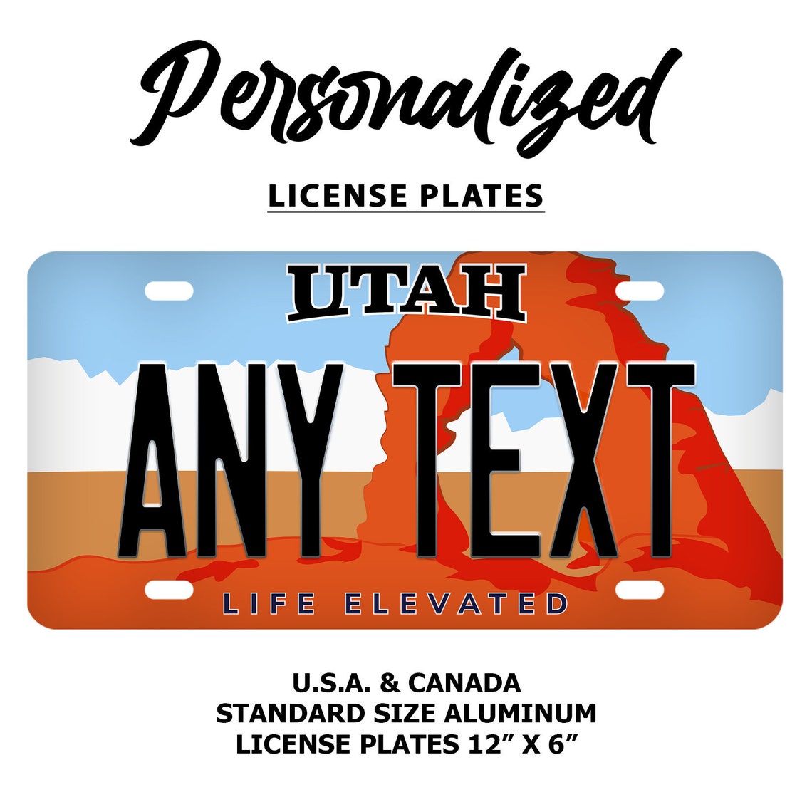 Custom Utah License Plate Personalized Name All 50 States Etsy Canada