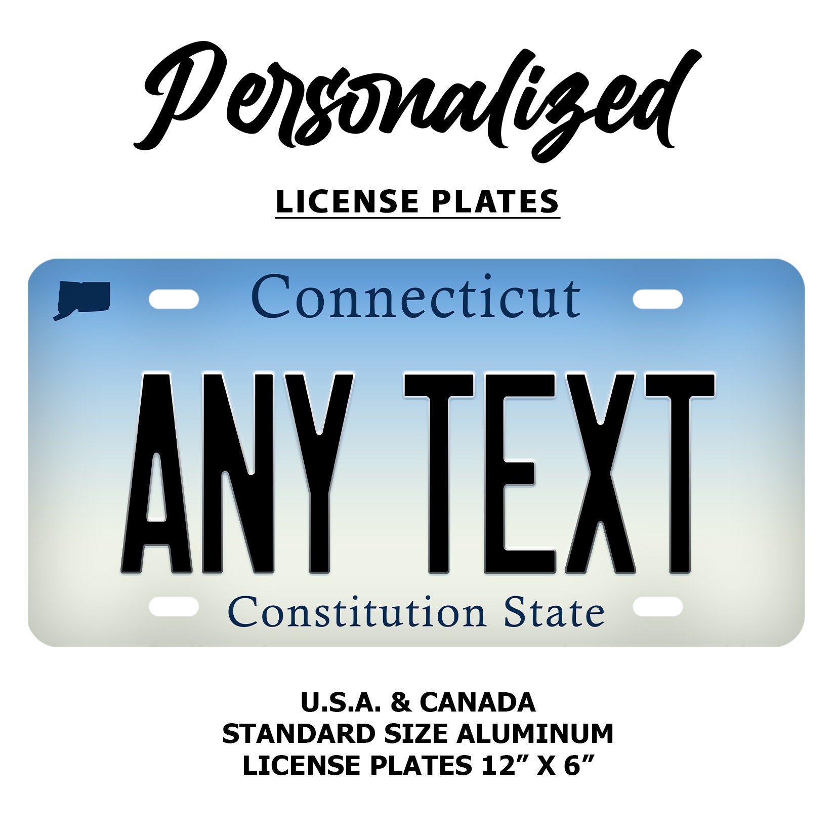 Personalisiertes Connecticut Nummernschild Personalisieren Sie mit