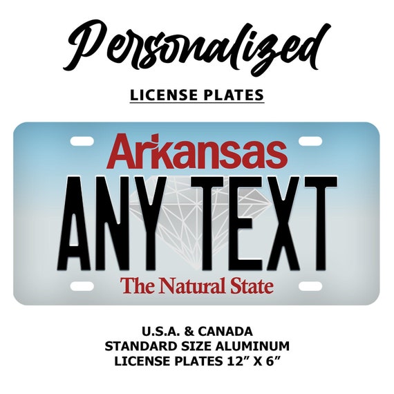 Arkansas License Plate Personalized Custom Car Bike Motorcycle Moped Tag 