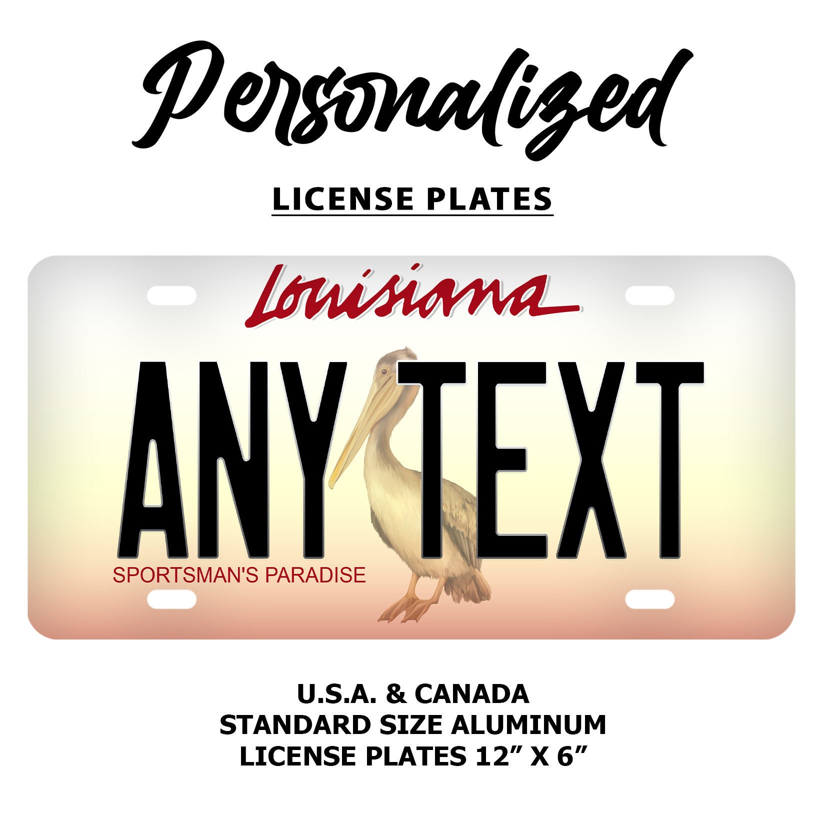 Louisiana License Plate Aluminum Ultra-Slim Souvenir Keychain  2.5"x1.25"x0.06"